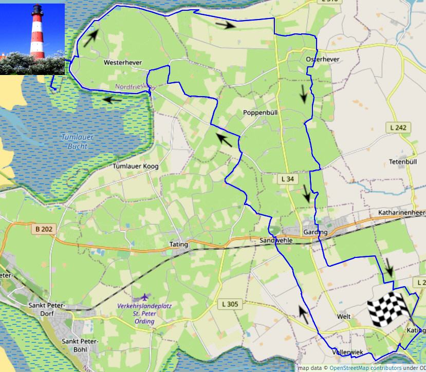 Westerhever: 53 km Fahrrad-Rundtour auf der Nordsee-Halbinsel Eiderstedt